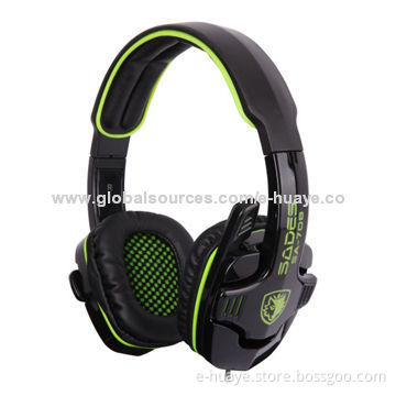 Green Wired Computer Headset with 40mm Hi-Fi Driver, Comfortable Headband and Ear Pads, CE, RoHS